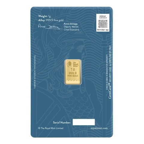 1 g Britannia Gold Bar | The Royal Mint