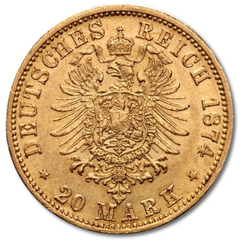20 Mark German Emperor and King of Prussia Wilhelm I Gold Coin | 1871 - 1888