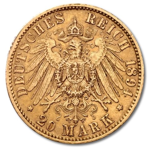 20 Mark German Emperor and King of Prussia Wilhelm II Gold Coin | 1888 - 1913