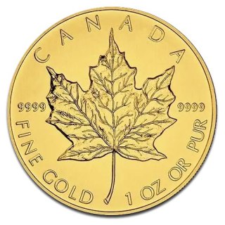 1 oz Maple Leaf Gold Coin | Mixed Years | Second Grade